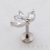 MULTI CZ ROUND MARQUISE FAN ARCH LINE THREADLESS (PUSH IN) 316L SURGICAL STEEL LABRET SET